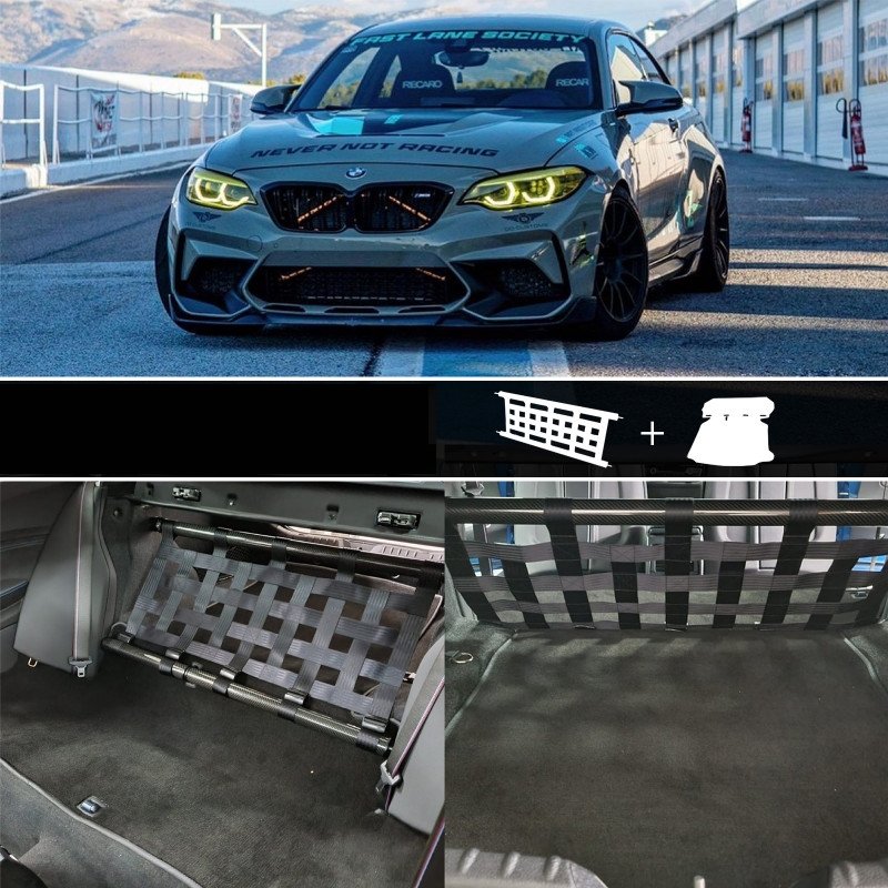 Clubsport Set Komplettset V2 - Doppelstrebe mit Netz und Teppich für BMW M2 F87